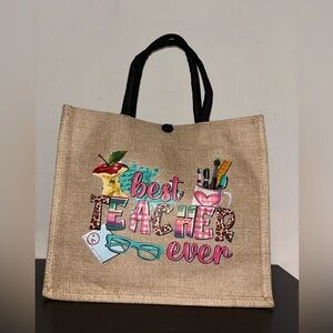 Chic Beige Tote Bag - Best Teacher Ever Design